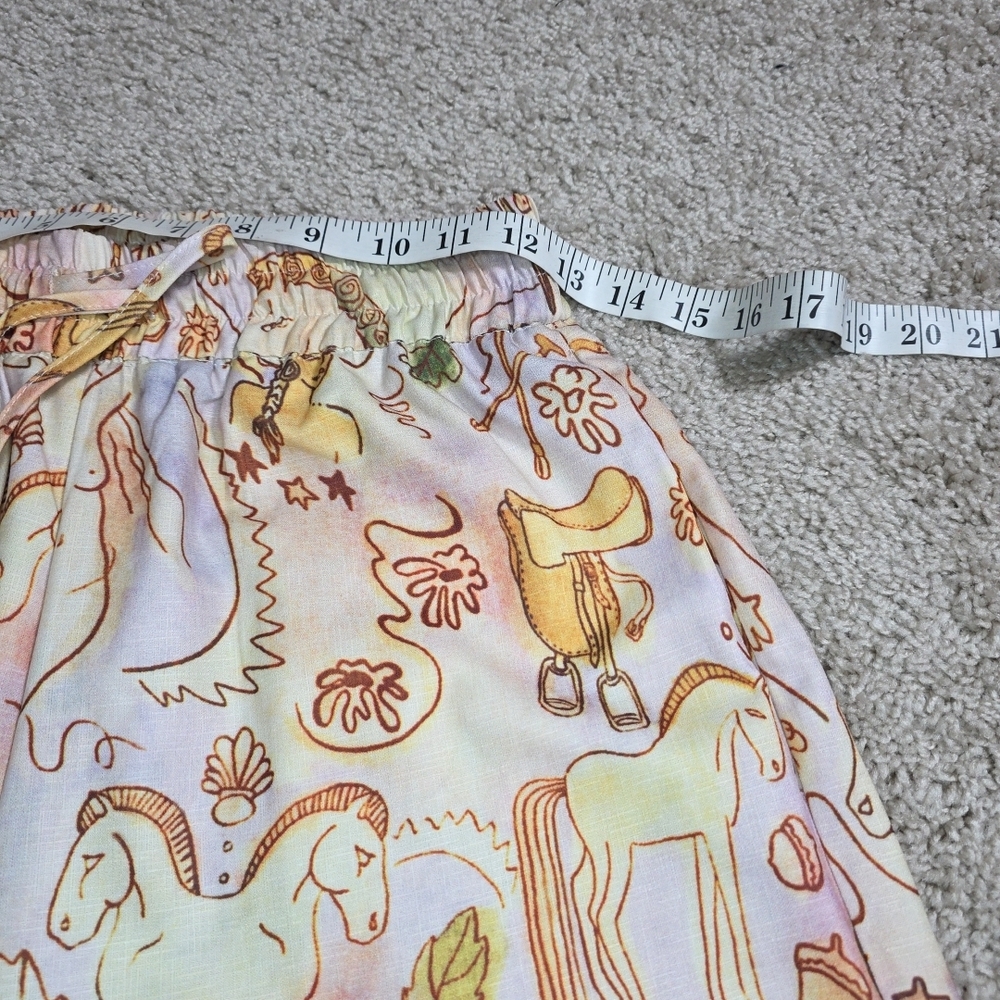 Beulah Style Horse Print Pleated Wide Leg Pants Sz L - Picture 6 of 8